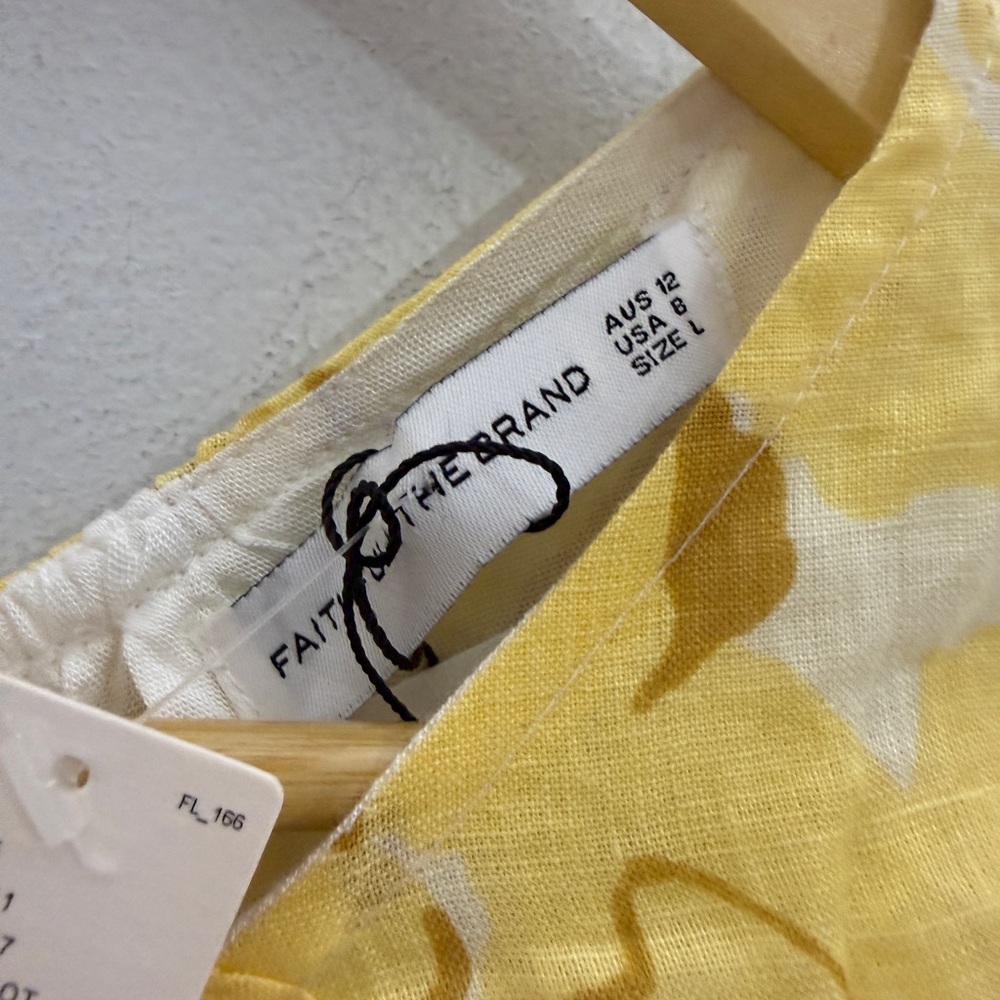 faithfull the brand Rana Playsuit Willa Floral Print Yellow Size 8 NWT - Picture 3 of 6